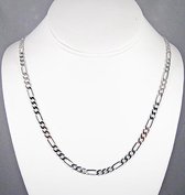 Ketting figaro schakel staal 60cm 3mm zilverkleurig