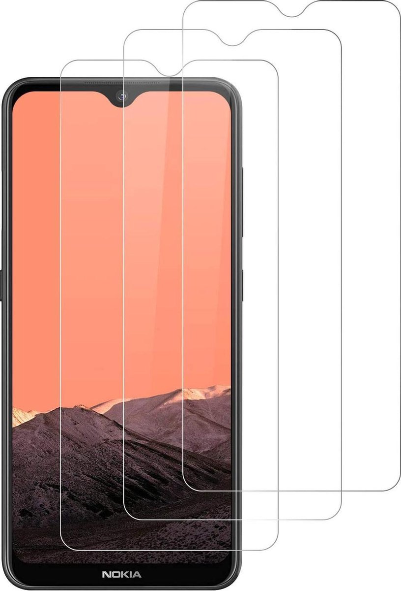 Screenprotector Glas - Tempered Glass Screen Protector Geschikt voor: Nokia 7.2 - 3x
