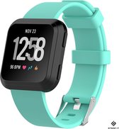 Siliconen Smartwatch bandje - Geschikt voor Fitbit Versa / Versa 2 silicone band - aqua - Strap-it Horlogeband / Polsband / Armband - Maat: Maat L