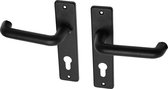 Wovar Zwarte deurklinken met schild PC72 aluminium coupemodel - Per set