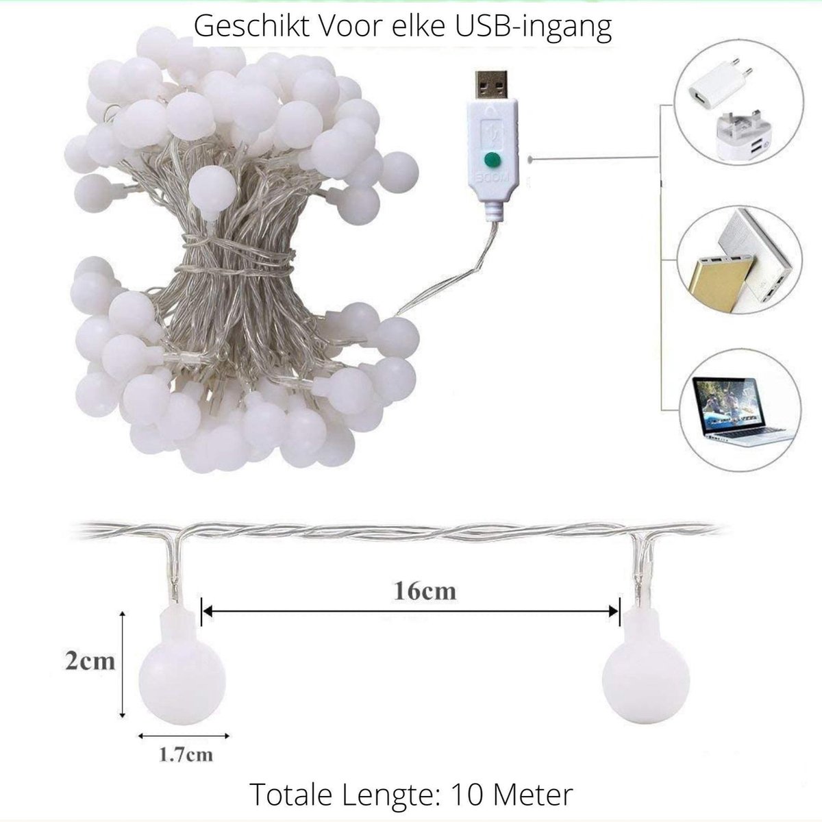 GUIRLANDE LUMINEUSE LED 10M IP65 220V LUMIÈRE JAUNE EKOLED