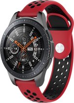 Huawei watch GT silicone dubbel band - rood zwart - 18mm bandje - Horlogeband Armband Polsband