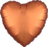 AMSCAN - Satijnen koperkleurige aluminium hart ballon - Decoratie > Ballonnen