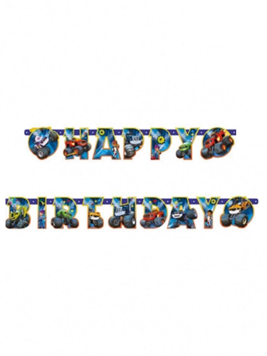 Blaze en de Monsterwielen Letterslinger 1,8 meter