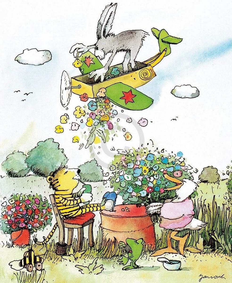 Kunstdruk Janosch - Blumenregen 48x58cm