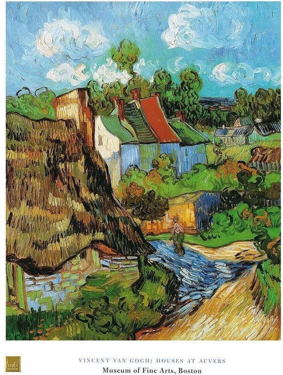 PGM Kunstdruk Vincent Van Gogh - Houses at Auvers 60x80cm Divers