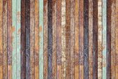 Fotobehang - Vintage Wooden Wall 384x260cm - Vliesbehang