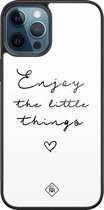 iPhone 12 Pro hoesje glass - Enjoy life | Apple iPhone 12 Pro  case | Hardcase backcover zwart