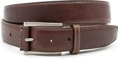 Mooie rood bruine heren riem 3.5 cm breed - Rood Bruin  - Echt Nubuck - Taille: 95cm - Totale lengte riem: 110cm