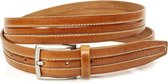 JV Belts Heren riem cognac - heren riem - 3 cm breed - Cognac - Echt Leer - Taille: 110cm - Totale lengte riem: 125cm