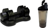Tunturi - Fitnesset - Gewichten - Verstelbare Dumbell - 12,5 kg - Shakebeker - 600 ml