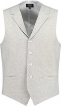 GENTS | Gilet Heren | Katoen |  revers melange lichtgrijs Maat XXL