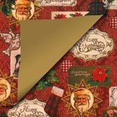 Cadeaupapier inpakpapier geschenkpapier rol Kerst Gold Duo 50 centimeter x 200 meter
