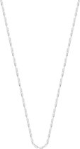 Lucardi Dames Ketting - Echt Zilver - Ketting - Cadeau - 45 cm - Zilverkleurig