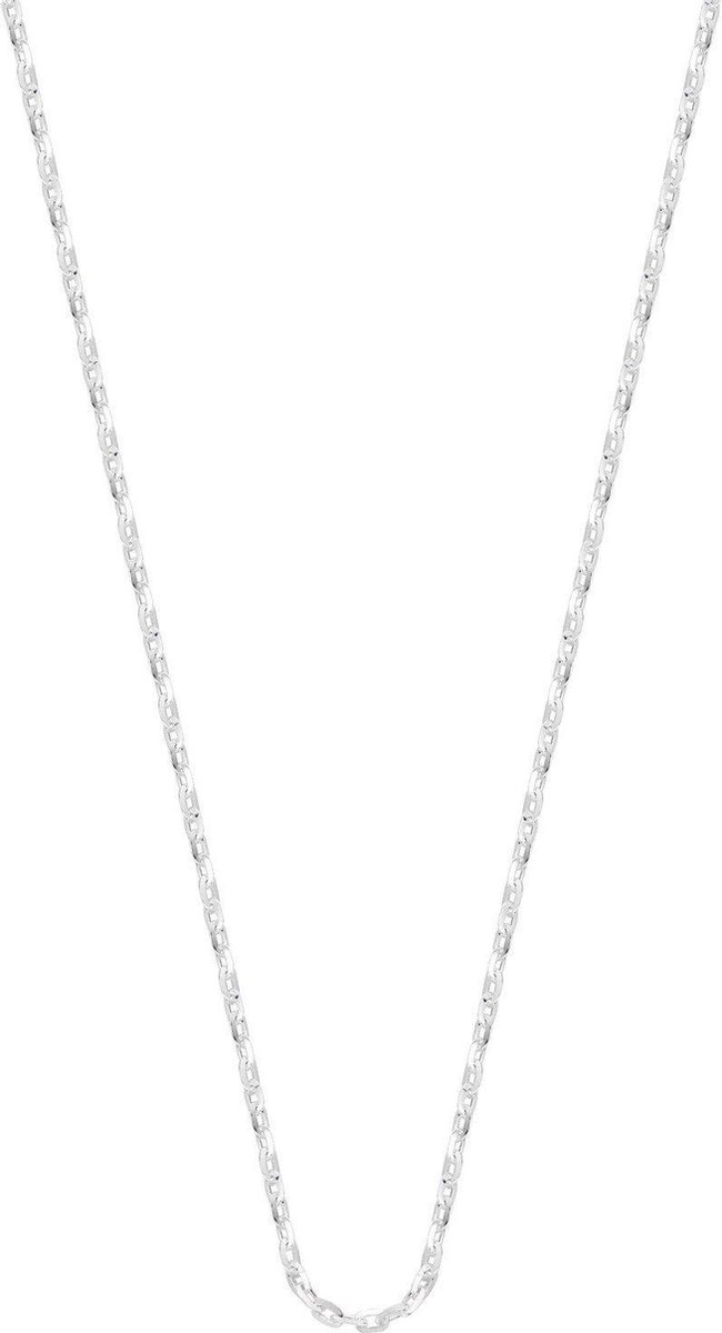 Lucardi Dames Ketting - Echt Zilver - Ketting - Cadeau - 45 cm - Zilverkleurig