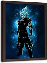 Foto in frame , Dragon Ball 7, 70x100cm , blauw zwart , wanddecoratie