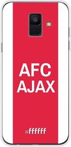 Samsung Galaxy A6 (2018) Hoesje Transparant TPU Case - AFC Ajax - met opdruk #ffffff