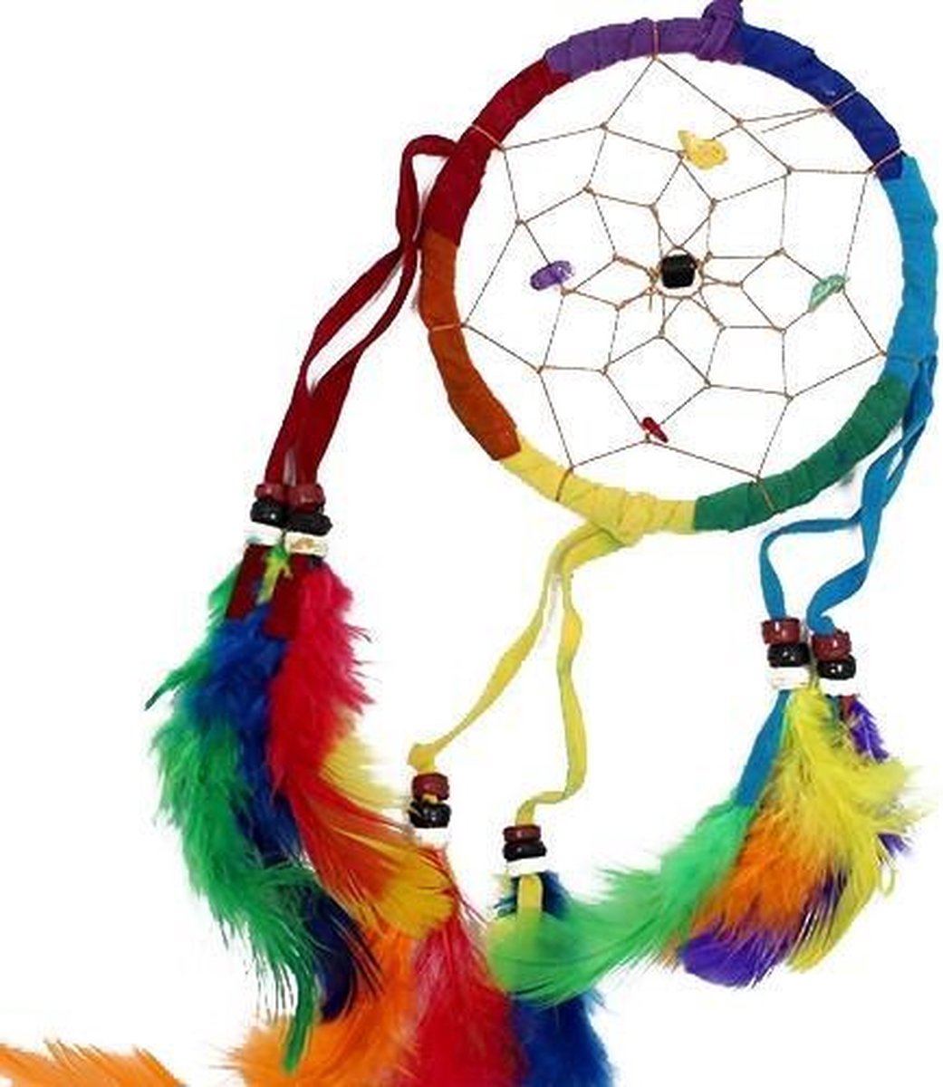 Ancient Wisdom Bali Dreamcatcher - Middelgrote Ronde - Regenboog