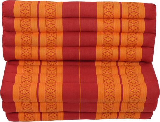 Fine Asianliving Thais Kussen Meditatie Driehoek Vloer Ligmat Yoga Uitklapbaar Kapok 80x190cm XXXL Oranje Meditatie Mat Matras van Fine Asianliving — afbeelding 5