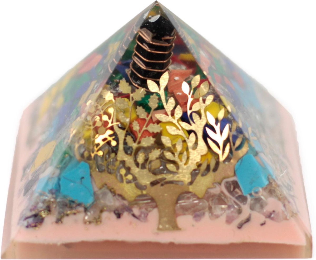 Grote Organite Piramide 70mm - Treeearth basis)