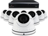 PremiumSeries Sony camerabewaking set met 8 x bekabelde 5MP 2K Dome camera