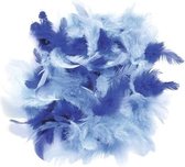 3x zakjes van 10 gram decoratie sierveren blauw tinten - Sierveren/veertjes - Hobby en knutsel materialen