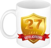 Gouden wapen 27 jaar mok / beker - verjaardag/ jubileum