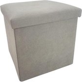 Rox Living Opbergbox/poef 38 Cm 55 Liter Alcantara Grijs