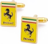 Manchetknopen - Automerk Ferrari Geel en Zwart