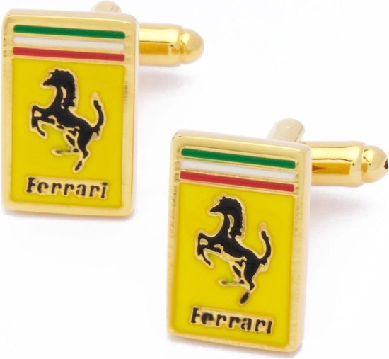 Boutons de manchette - Marque de voiture Ferrari jaune et Zwart | bol.com