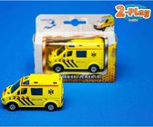 Kids Globe Ambulance met pull-back - Speelgoedvoertuig: 8 cm