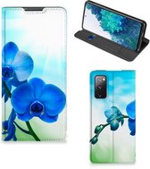 Stand Case met foto Geschikt voor Samsung Galaxy S20 FE Telefoonhoesje Orchidee Blauw