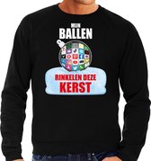 Rinkelende Kerstbal sweater / Kersttrui Mijn ballen rinkelen deze Kerst zwart voor heren - Kerstkleding / Christmas outfit S