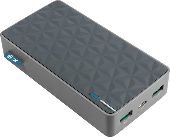 Xtorm 20W Universele Powerbank – Powerbank 20000 mah - 2x USB-A en 1x USB-C PD poort - Airport/Vliegtuig Proof - Grijs