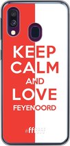 6F hoesje - geschikt voor Samsung Galaxy A40 -  Transparant TPU Case - Feyenoord - Keep calm #ffffff