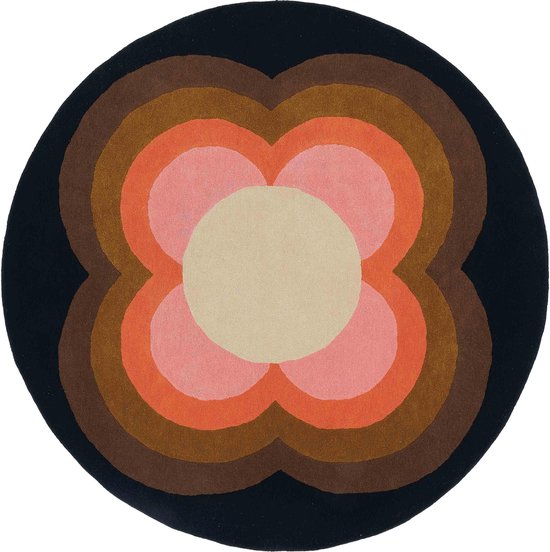 Orla Kiely - Sunflow Pink 60005 Vloerkleed - 150 rond - Rond - Rond Tapijt - Modern - Meerkleurig