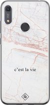 Huawei Y6 (2019) hoesje siliconen - C'est la vie | Huawei Y6 (2019) case | Bruin/beige | TPU backcover transparant