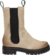 Mjus dames chelseaboot - Beige zwart - Maat 38