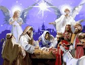 Schilderen op Nummer - Kerststal / Geboorte van Jezus - Painting by Numbers - 50x40 cm - Complete Set