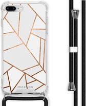 iMoshion Design hoesje met koord voor de iPhone 8 Plus / 7 Plus - Grafisch Koper - Wit / Goud