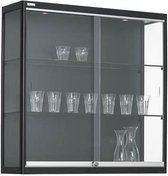 Wandvitrine 2 legborden 100x100x30cm Aluminium