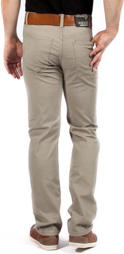 MASKOVICK Heren Clinton Twill stretch Regular -  Beige - W34 X L36