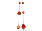 Collier long collier en argent Modèle Magic Colors serti de pierres oranges