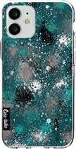 Casetastic Apple iPhone 12 Mini Hoesje - Softcover Hoesje met Design - Paint Splatter Dark Green Print