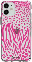 Casetastic Apple iPhone 12 Mini Hoesje - Softcover Hoesje met Design - Safari Pink Print