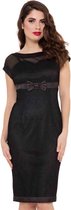 Voodoo Vixen Kokerjurk -XL- Lysa Black Mesh Zwart