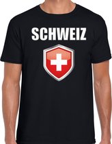 Zwitserland landen t-shirt zwart heren - Zwitserse landen shirt / kleding - EK / WK / Olympische spelen Schweiz outfit S