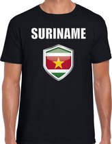 Suriname landen t-shirt zwart heren - Surinaamse landen shirt / kleding - EK / WK / Olympische spelen Suriname outfit S