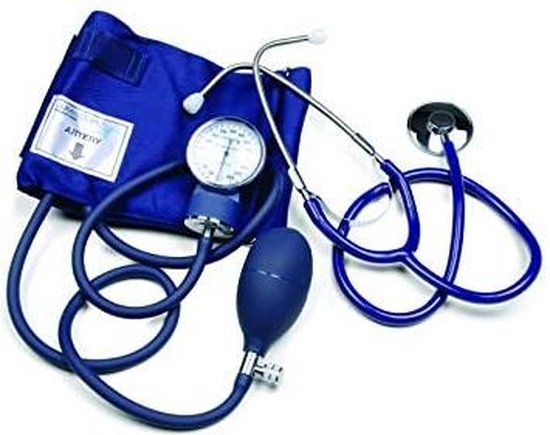 Bezighouden Minder Bladeren verzamelen Handmatige bloeddrukmeter (grote en verzwaarde manometer 68 mm) met  stethoscoop... | bol.com