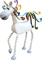 Tuinbeeld - beeld - metalen beeld unicorn - 86 cm hoog - voor huis en tuin